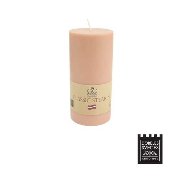 Lieta stearīna cilindriska svece - PERSIKU ROZA 70x150 mm